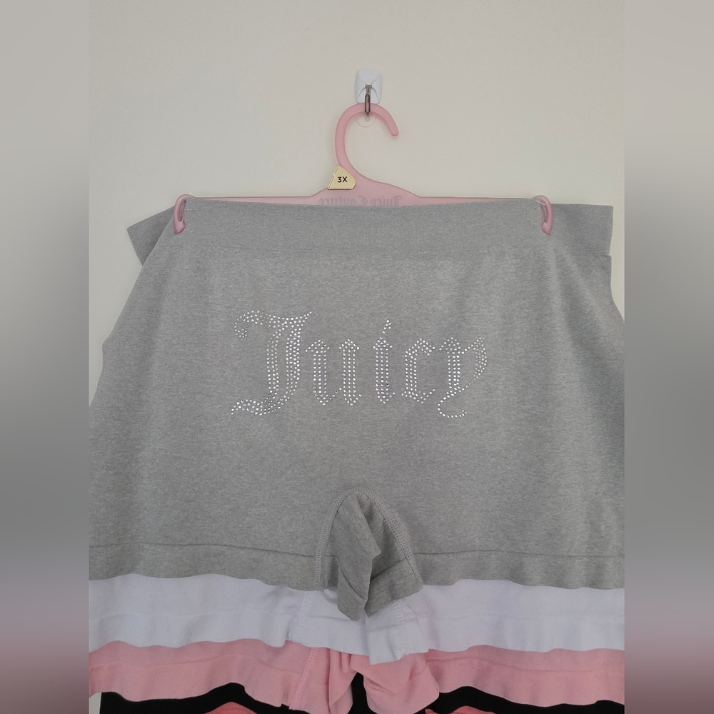 Juicy Couture Womens Boyshort Plus Size Panties 5 Pack Size 3X Bling Rhinestones - Picture 3 of 6